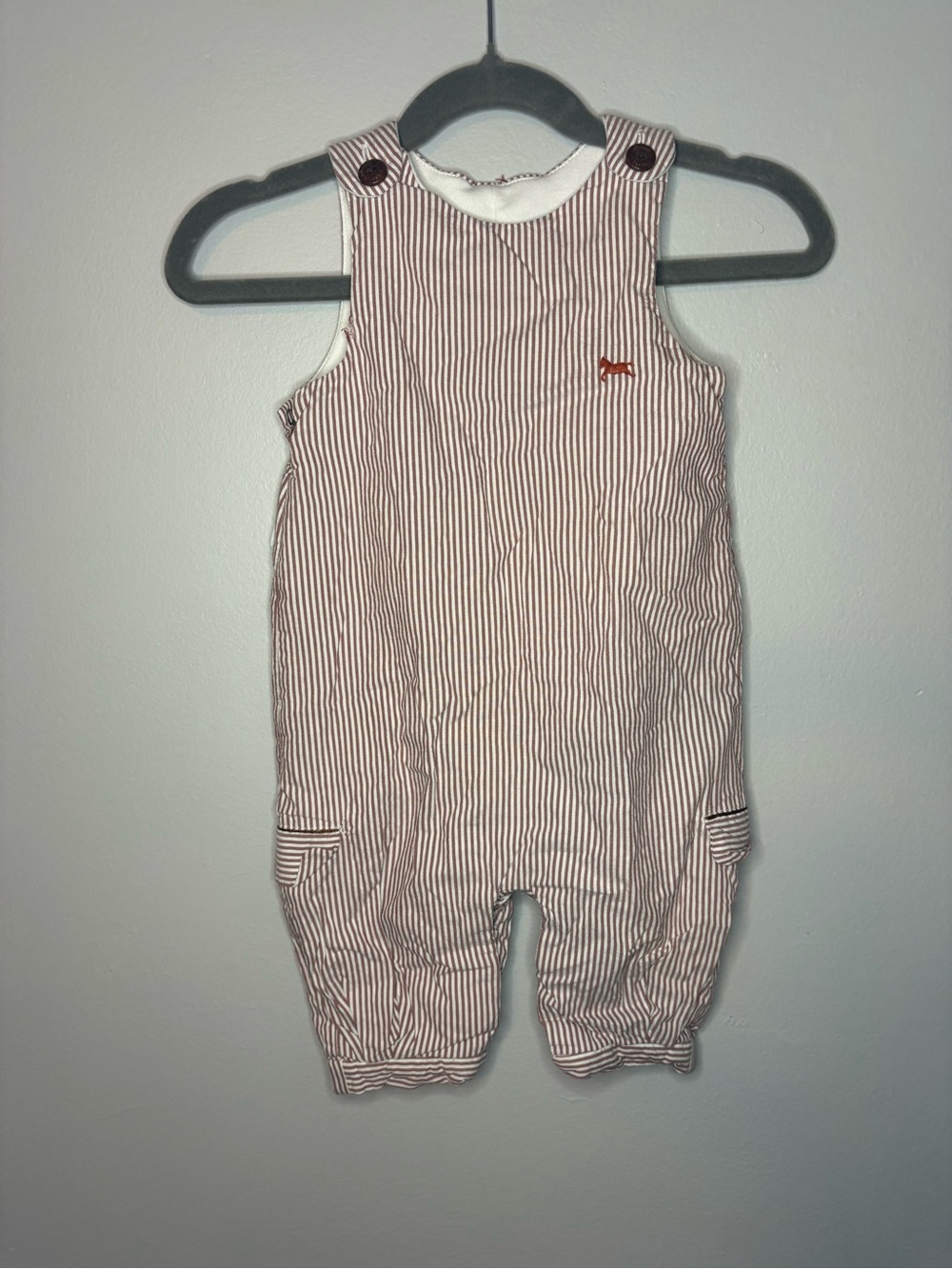 Jacadi Striped Red-White Baby Romper